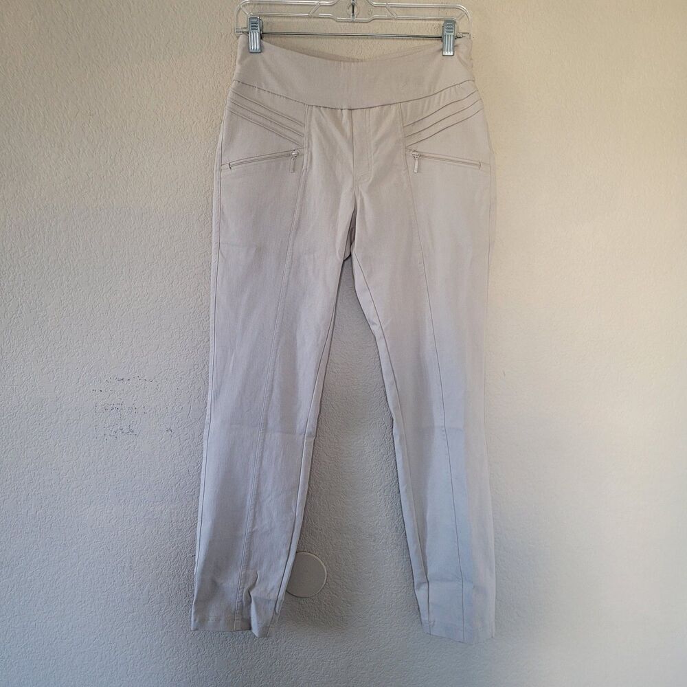 GG Blue Fab Fit Pant III Beige Ultra Stretch Ankle Performance Golf Pants Size 2